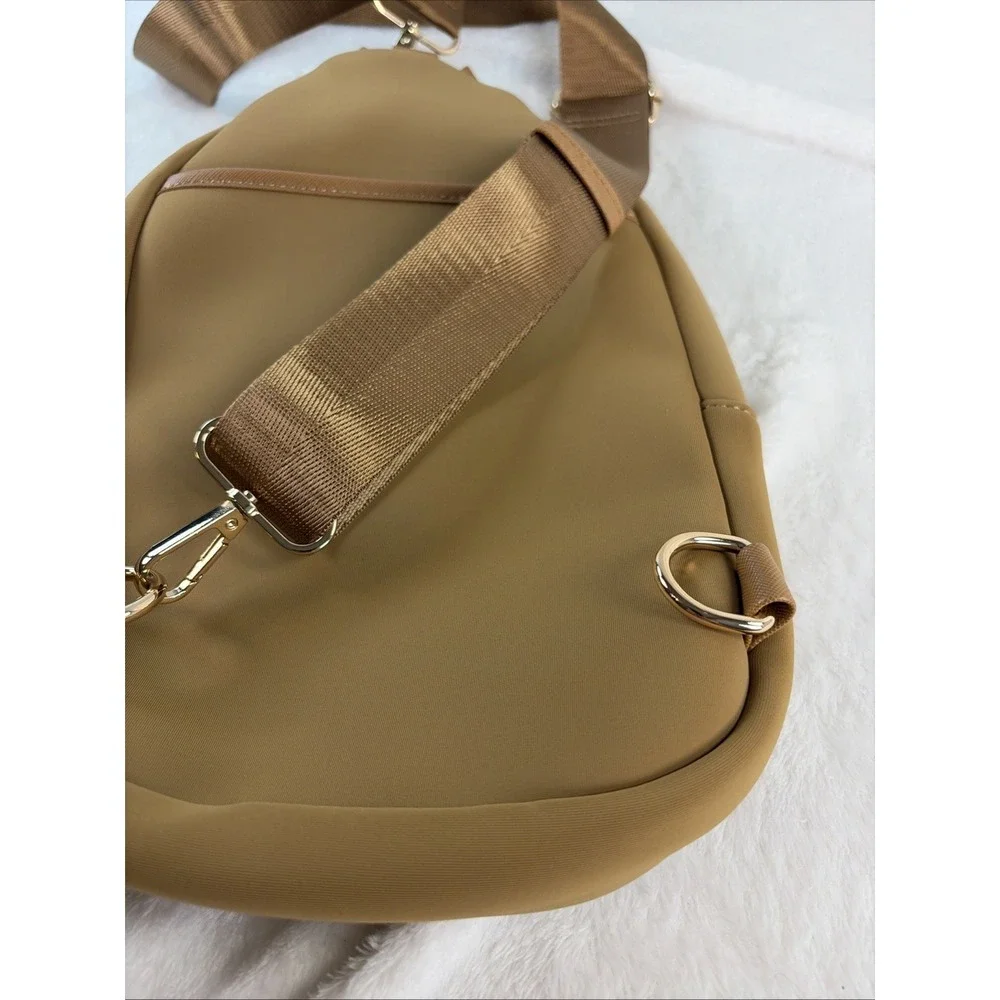 KEDZIE Sloane Sling Bag Camel Neoprene Crossbody Festival Streetwear Athleisure